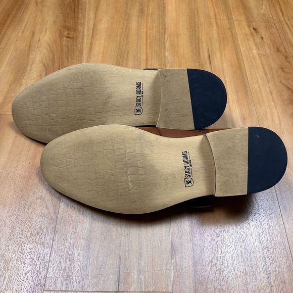 Stacy Adams Men’s Tan and Black Loafers Leather Size 11M - Picture 2 of 10